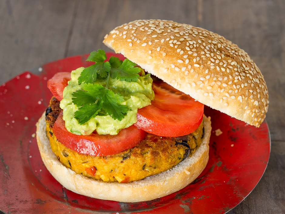 hamburguesa de cigrons i tofu